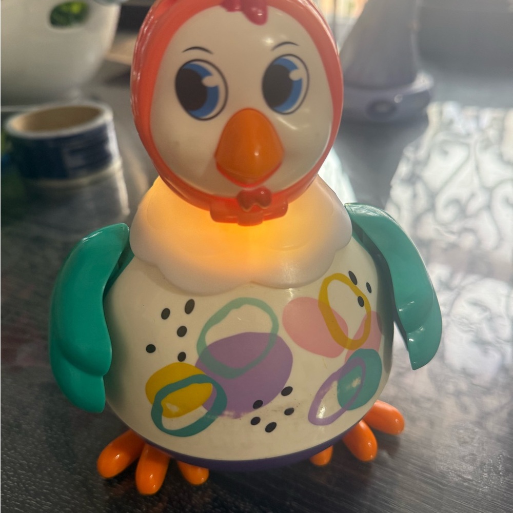 Colorful Light-Up Penguin Toy for Kids - Teal & Orange